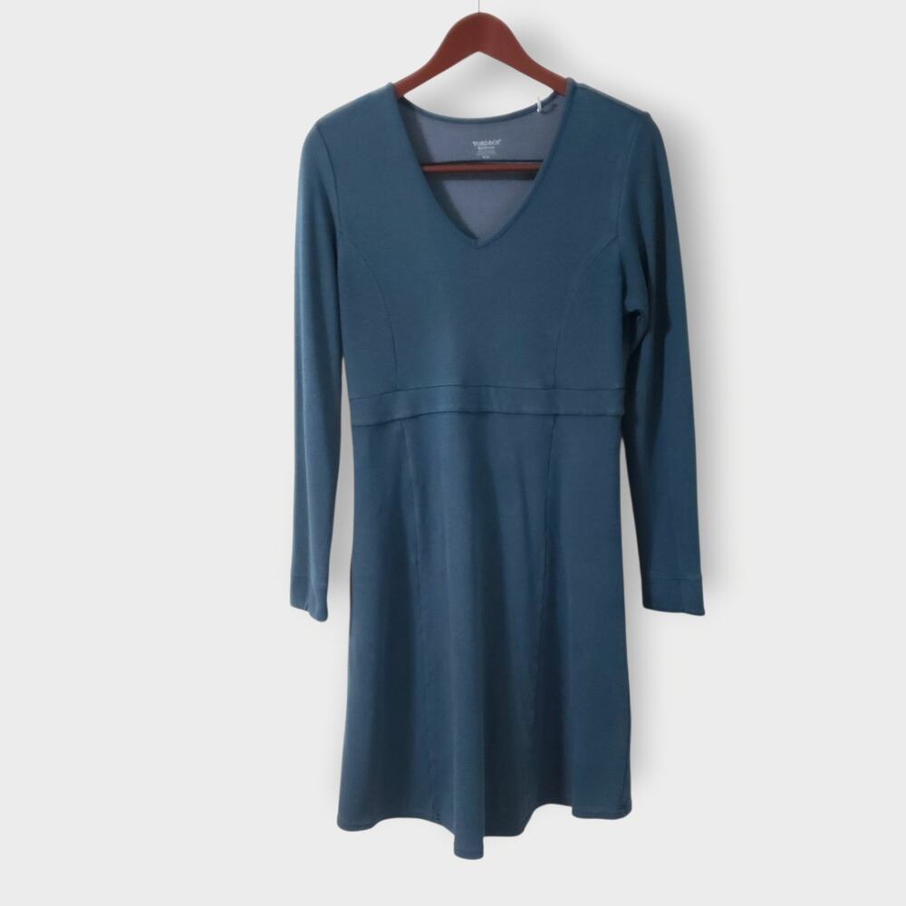 Toad&Co Tomboy Long Sleeve Dress Green Sz Medium Athleisure Activewear‎ Casual